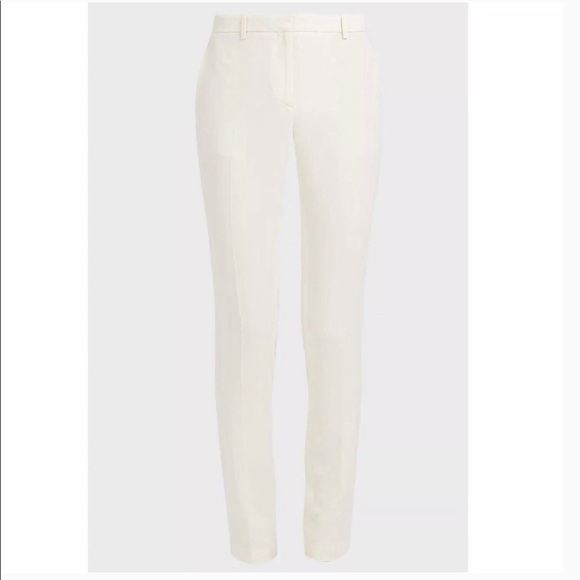 THEORY HARTSDALE PANTS NWT STRAIGHT CROPPED IVORY - Picture 3 of 8